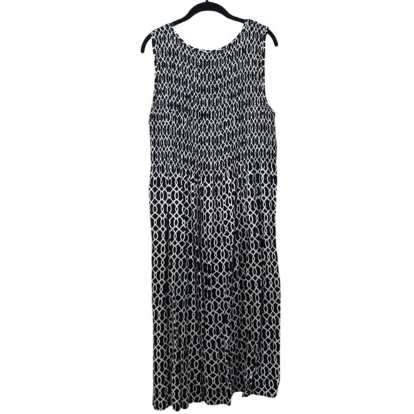 Croft & Borrow | Black & White Geometric Midi Dress | XL - Picture 2 of 4